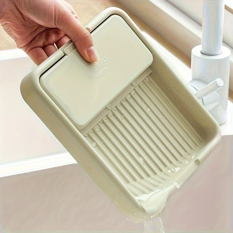 Space-Saving 2-in-1 Foldable Pot Lid & Spoon Rest – Heat-Resistant Plastic Kitchen Counter Organizer for Cooking Utensils