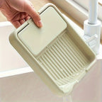 Space-Saving 2-in-1 Foldable Pot Lid & Spoon Rest – Heat-Resistant Plastic Kitchen Counter Organizer for Cooking Utensils