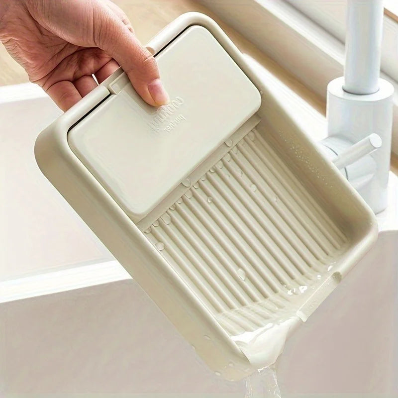 Space-Saving 2-in-1 Foldable Pot Lid & Spoon Rest – Heat-Resistant Plastic Kitchen Counter Organizer for Cooking Utensils